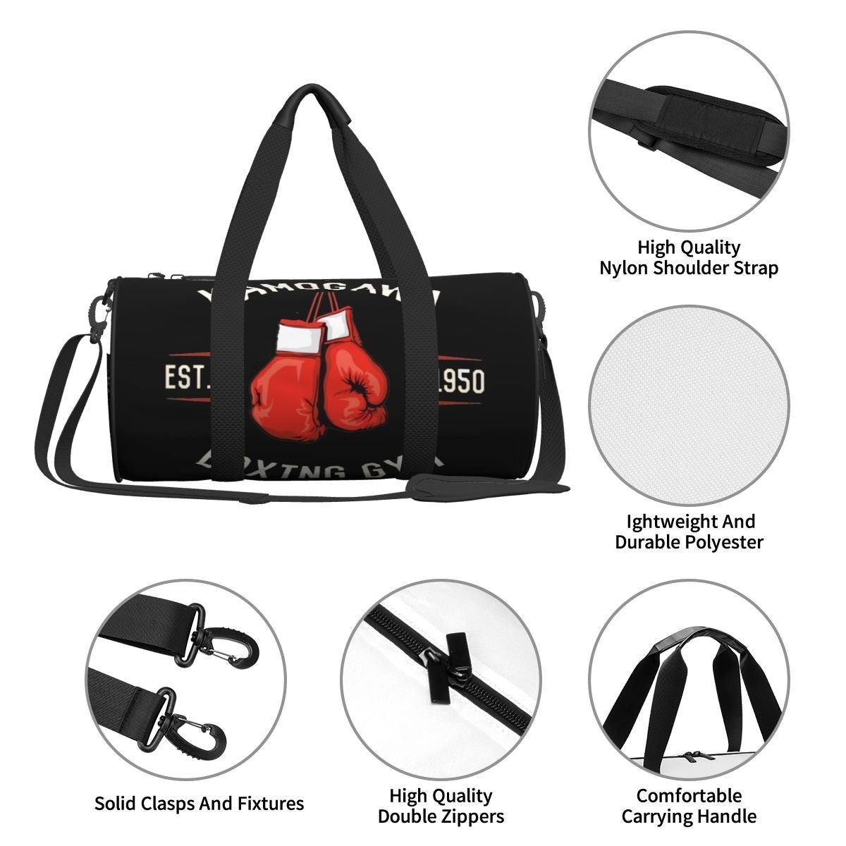 Kamogawa Boxing Gym Duffle Gym Bag for Boxing Hajime no Ippo KBG Gym Bag Waterproof Sports Overnight Travel Bags Backpack