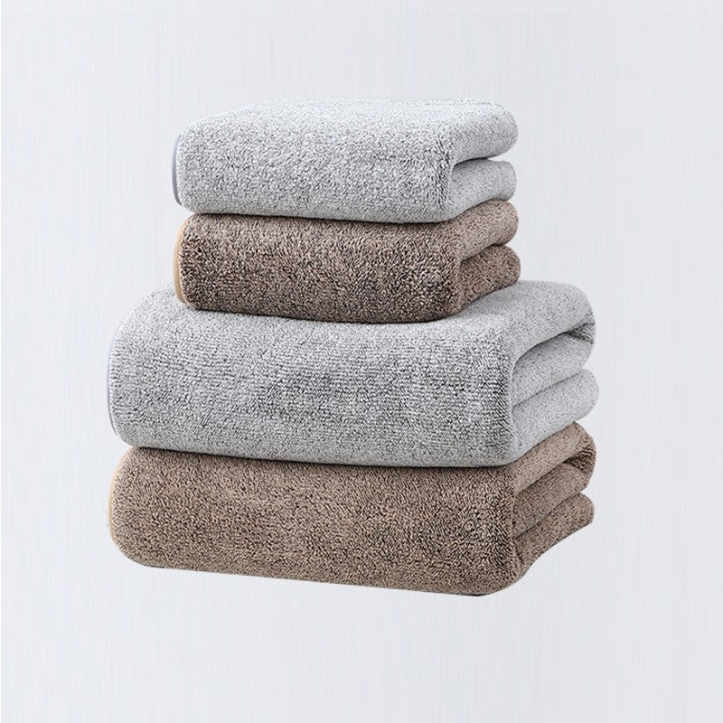 4pcs Basics Towel Set - Soft, Absorbent & Lightweight, Includes 2 Bath Towels & 2 Hand Towels, Ideal for Bathroom Use