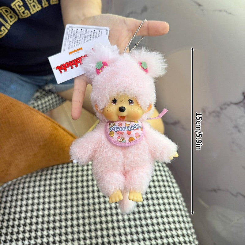 2026 NEW Monchhichi Plush Doll Pendant Kawaii Monkey Keychain Cute Cartoon Couple Keyring Bag Charms Birthday Gift ??? ?????