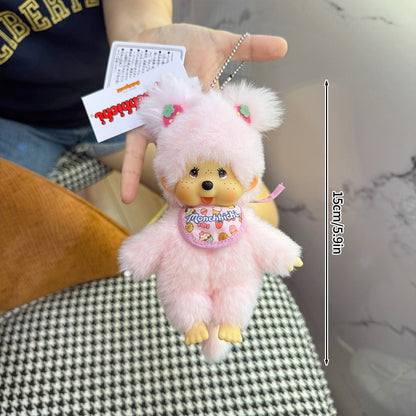 2026 NEW Monchhichi Plush Doll Pendant Kawaii Monkey Keychain Cute Cartoon Couple Keyring Bag Charms Birthday Gift ??? ?????