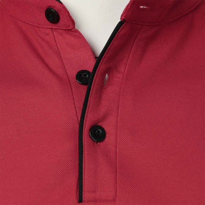 Men's short-sleeved stand-up collar top casual fashion daily solid color short-sleeved stand-up collar T-shirt casual top