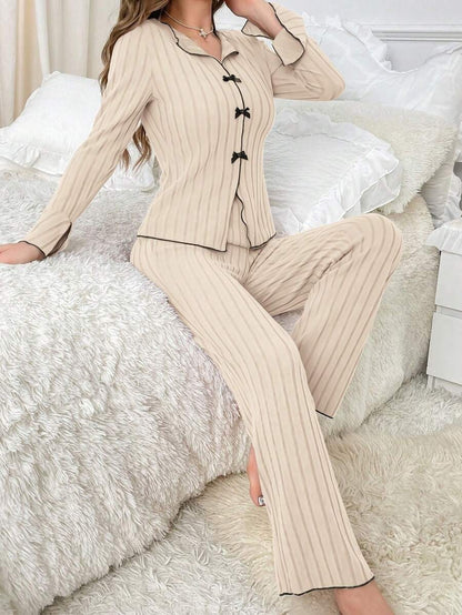 Sleepwear Women Pajama Set Woman Women's Home Clothes Trousers Sets Women's Pajamas Summer Pijama Wear Long Sleeve Sleep Lounge