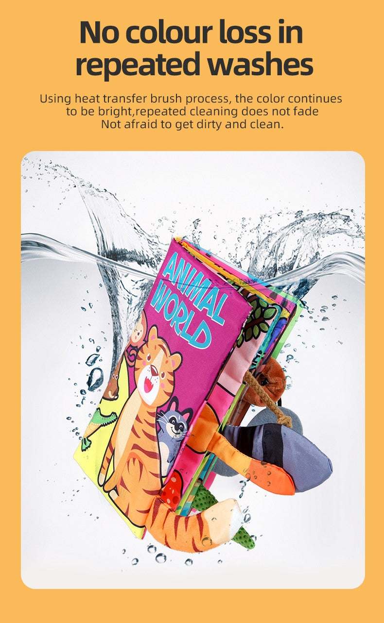 Baby Cloth Book Baby Toys 0-3 Year Old Infant Early Education Toys 6 Pages Cloth Book