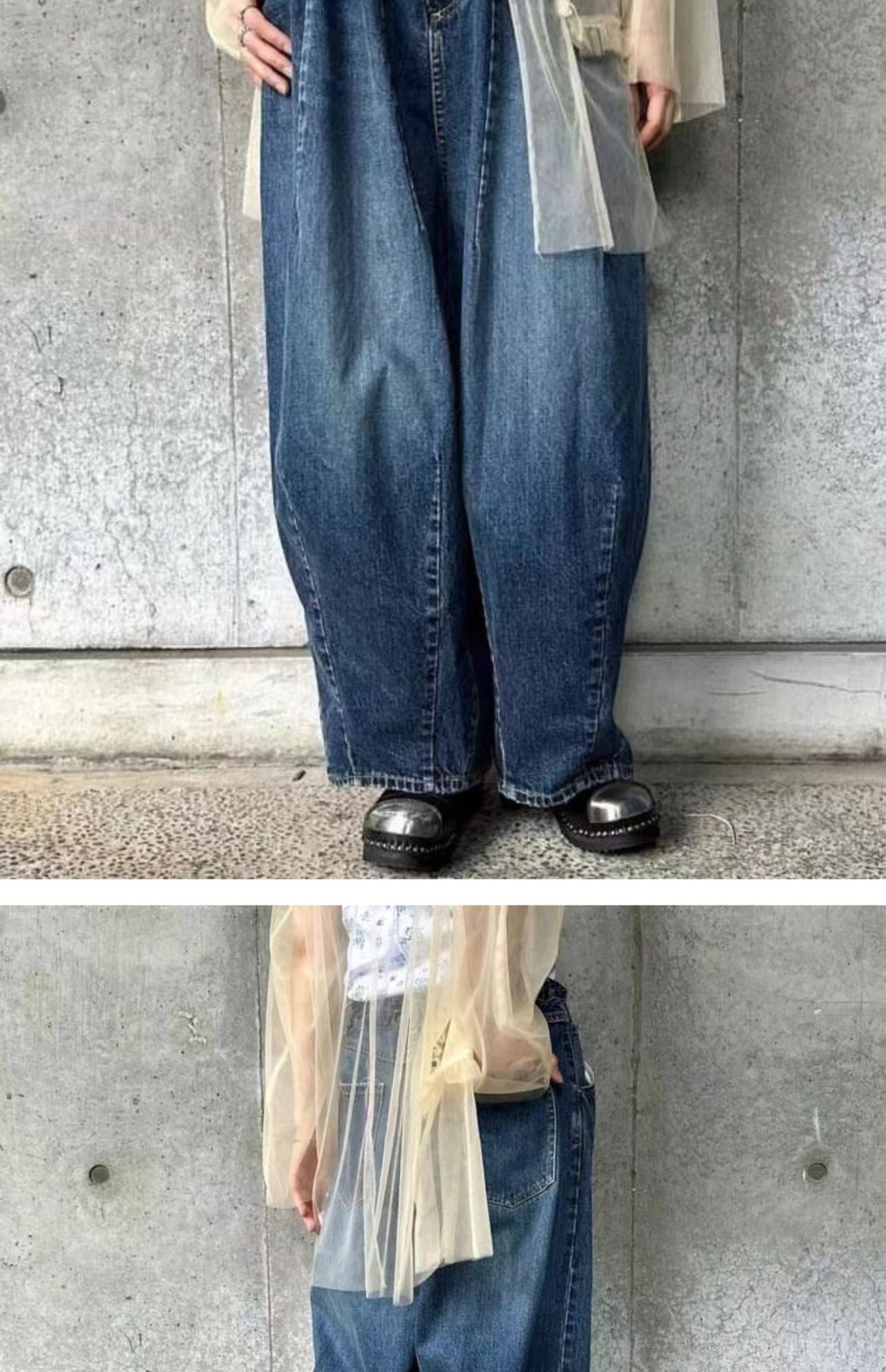 Japanese Retro High-quality Washed Loose Wide Leg Balloon Denim Pants for Men 25ss New Arrival