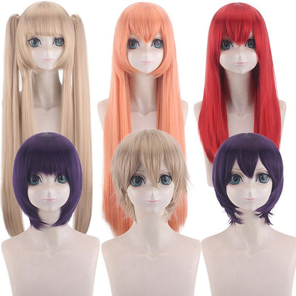Synthetic Cosplay Wig Anime Inspired Wavy Mullet Wolf Cut for Mantis Lair Fox Persona Nick Character Top Scalp Party Styling