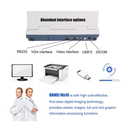 Máquina de Ultrassom Veterinário Portátil com Sondas (B, BB, 4B, B+M, M) para Hospital Veterinário, Casa, Fazenda