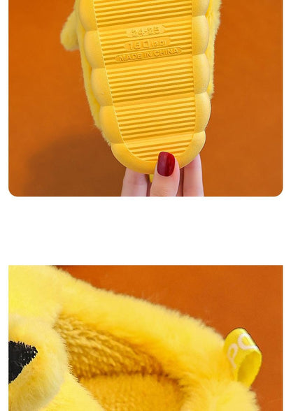 Lovely Cottonslippers Popular Design Cartoon Cottom Shoes Children's Fashion Cute Fall Winter Warmth Plush Slippers Girls Shoes
