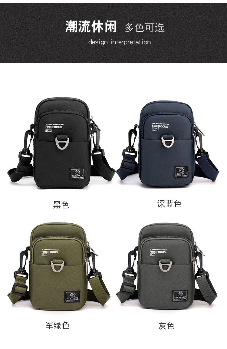 Fashion 3 Layers Men Small Shoulder Bag High Quality Durable Nylon Male Handbag Portable Messenger Bag Flap Mini Waist Bag