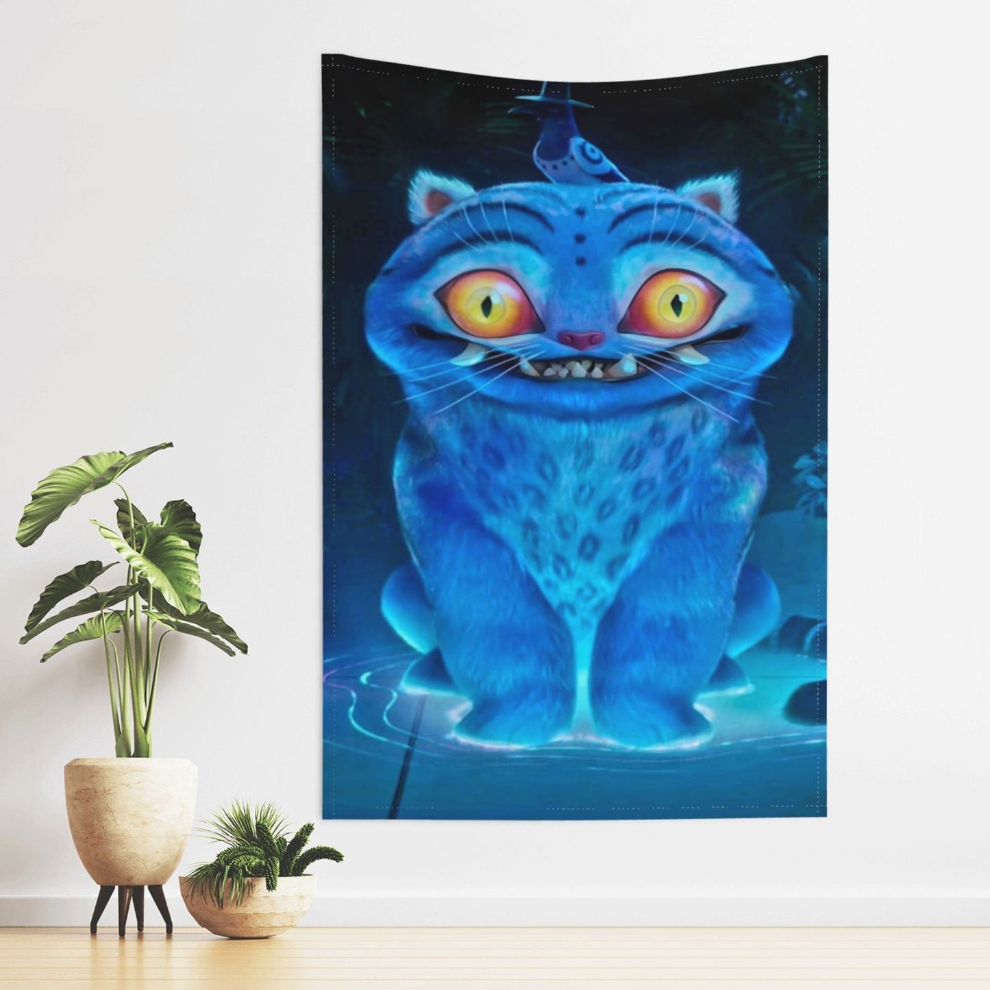 Cute Kpop Demon Hunter Tiger Tapestry, Home Decor, Vivid Cartoon Tiger Wall Art Tapestries Backgrounds  For Living Room, Dorm