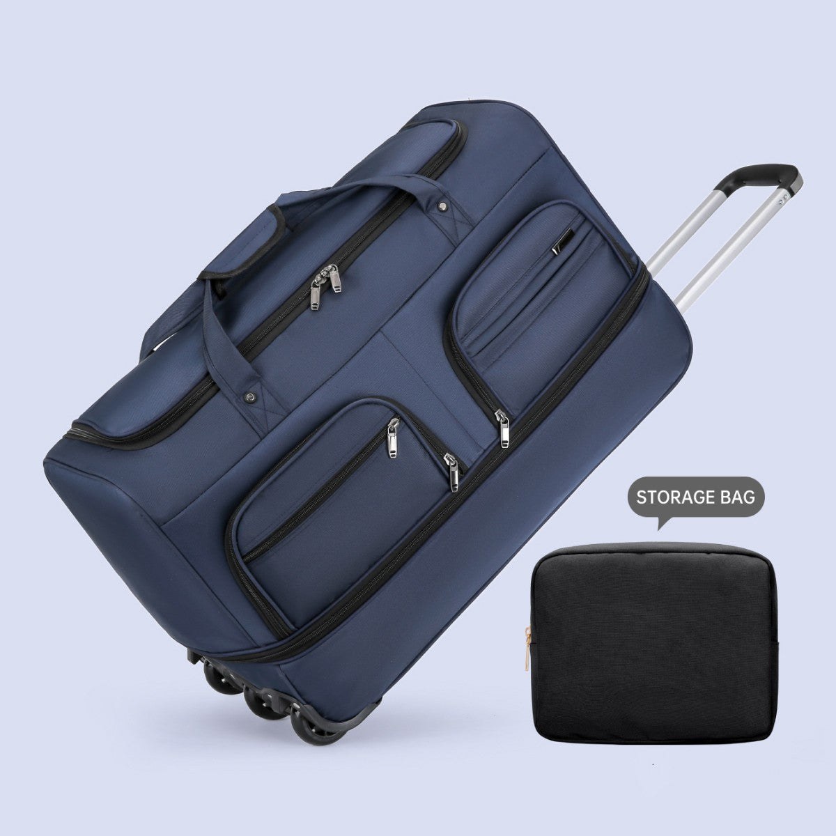 Airline Checked Bag Foldableing Overseas Moving Luggage Bag with Trolley Travel Luggage Rolling Travel Storage Bag Luggage Bag Men's Extra Large Capacity