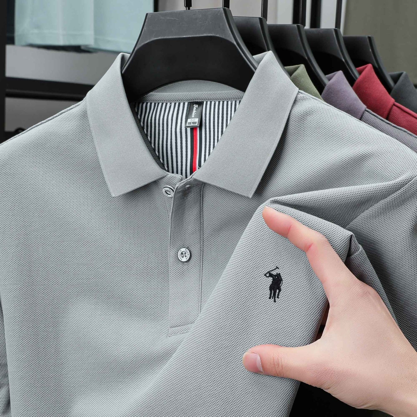 100% pure cotton summer new fashionable men's shortsleeved luxury customized business polo shirt exquisite embroidery Tshirt top