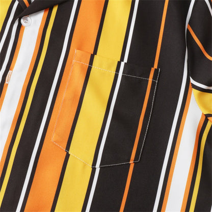 Summer Men Stripe Casual Shirts Hawaiian Beachwear Streetwear Fashion 3d Print Short Sleeve Holiday Imported Clothing Floral