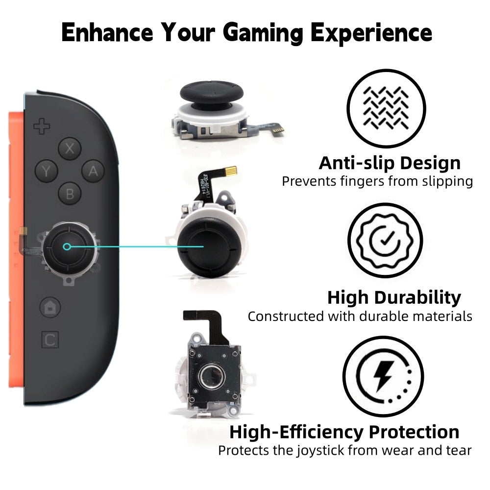 GINFULL TMR Effect Joystick New White Black For NS2 Switch 2 Controller 3D Analog Stick For Joy-Con 2 Replace Left Right Rocker