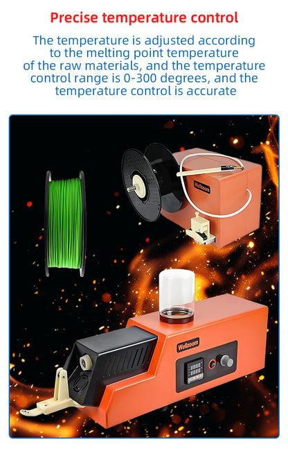 Desktop 3D Filament Maker Machine Dual Size Extruder for 1.75mm/3mm PLA ABS Consumables Speed Adjustable for Printing Consumable