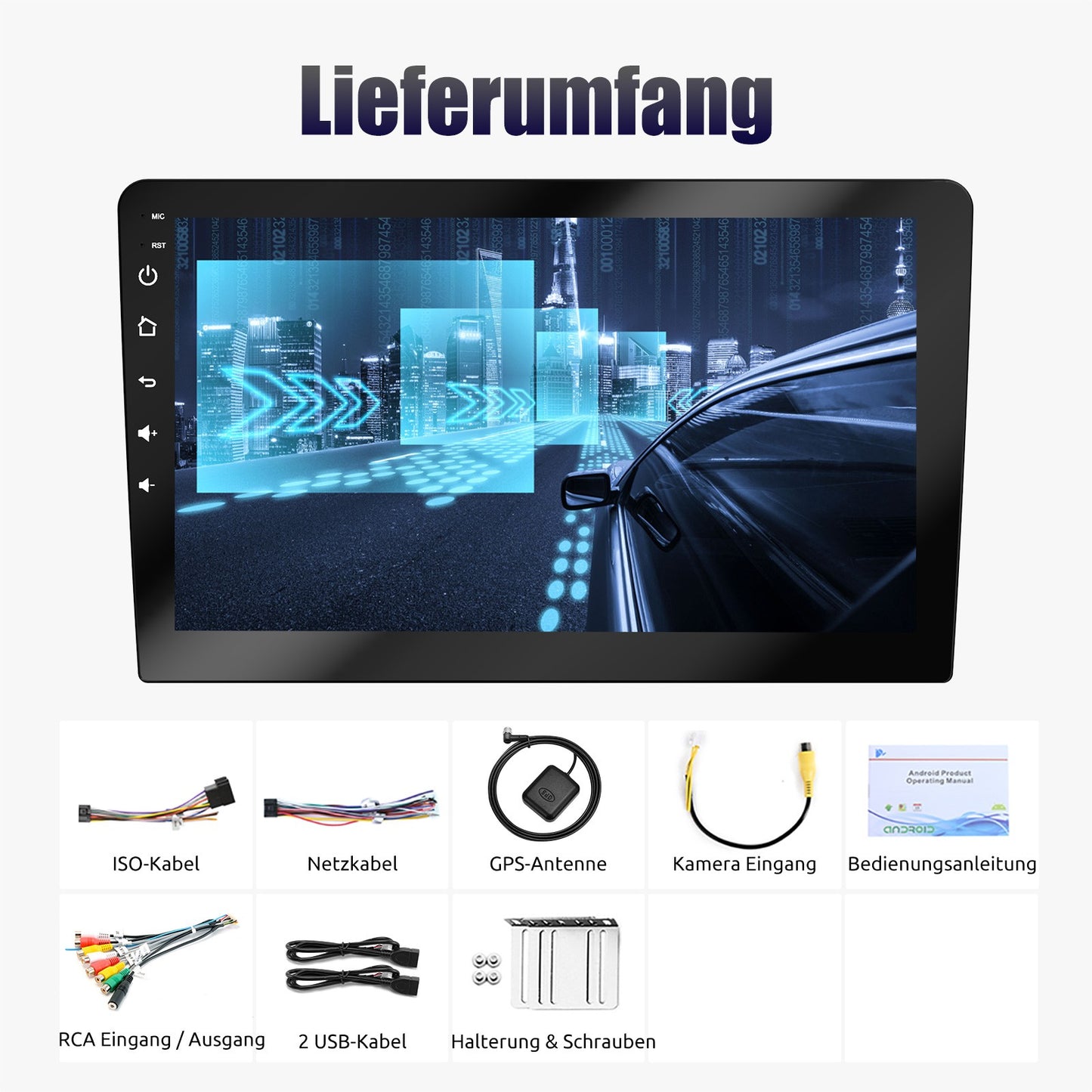ESSGOO 10" Car Radio Android Auto Carplay Car Stereo Multimedia Player Universal WIFI GPS Autoradio Car Intelligent Systems