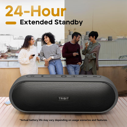 Caixa de Som Portátil Bluetooth TRIBIT XSound Plus 2, 30W de Potência, à Prova d'Água IPX7, Sem Fio, 24 horas de Reprodução Para Acampamento, Caminhada