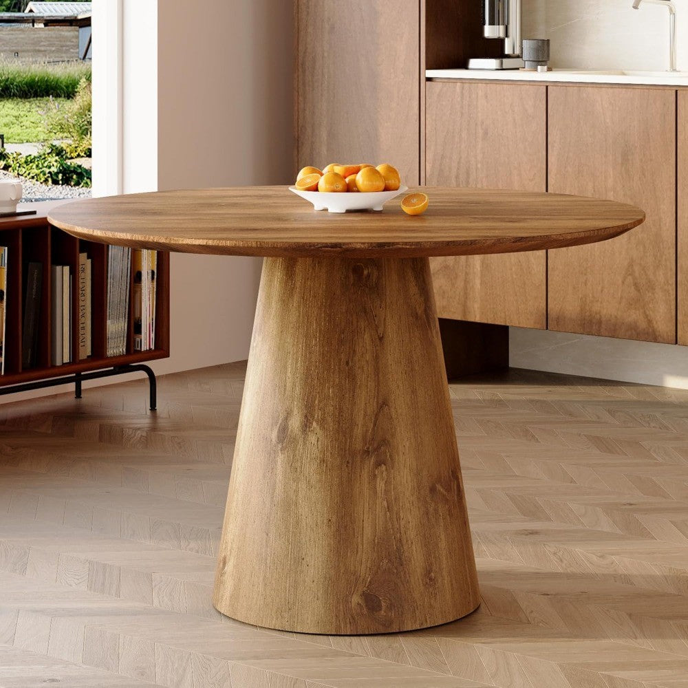 Round Dining Table 45'' | Wood Dining Room Table for 4-6 | Space Saving Round Kitchen Table for Kitchen Dining Room