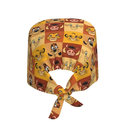 Boné cirúrgico personalizado O Rei Leão, divertido, para homens e mulheres, chapéu de esfoliação, gorro de enfermeira para dentista