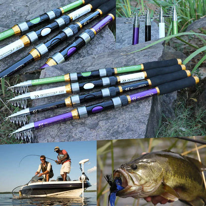 Sougayilang 4 Cores Vara de Pesca Telescópica 1,8m-2,7m Fibra de Vidro Cabo EVA Carpa Vara de Pesca Spinning Peso de Pesca 4,5kg