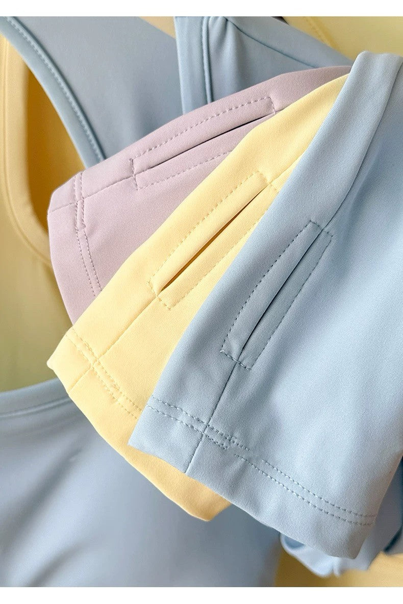 Women's Long-Sleeve Sports Top with Chest Pads, Yoga Wear, Pilates Training Fitness Apparel, Running