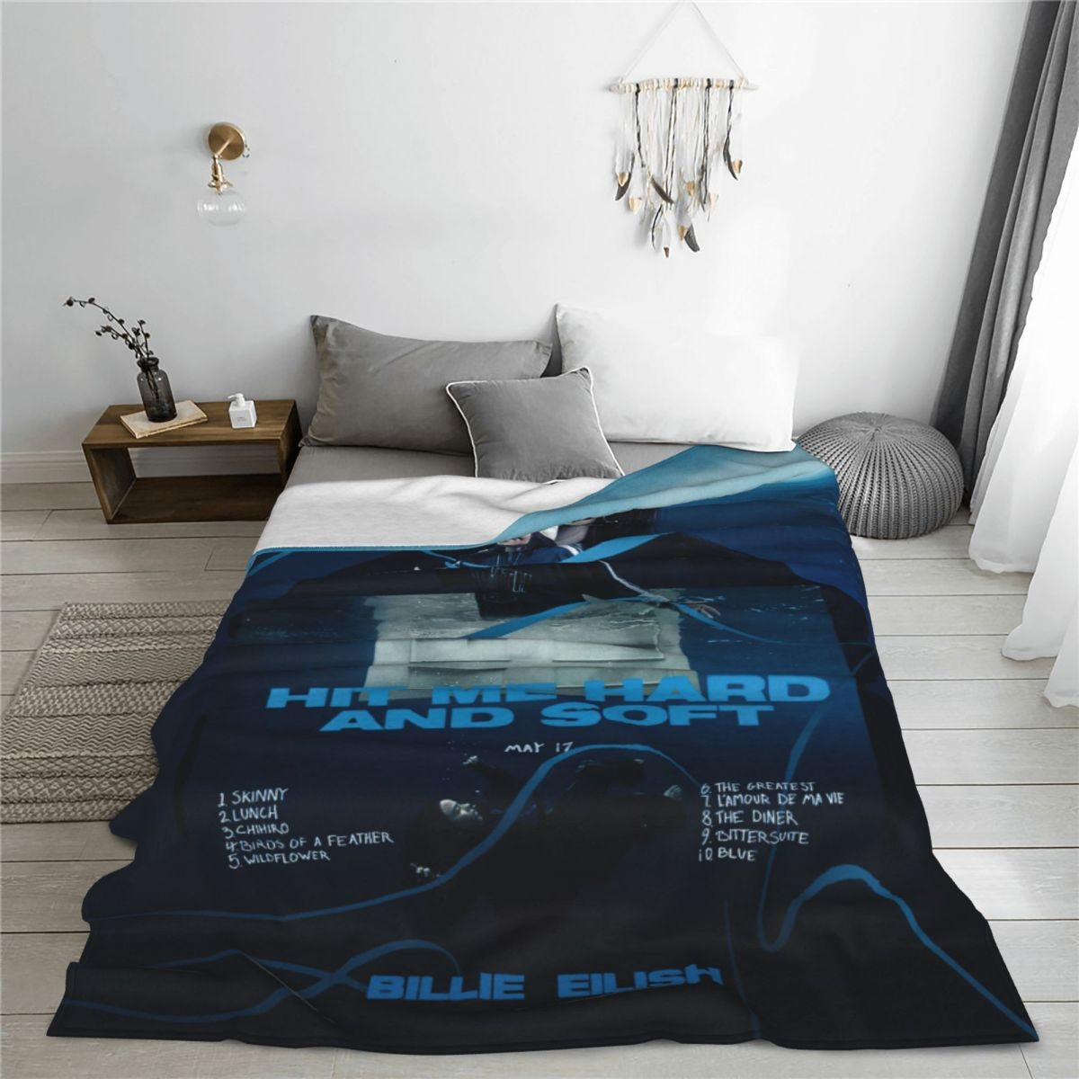 Manta de Lã Hit Me Hard And Soft Merch Billie Macia e Aconchegante para Carro e Quilt