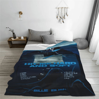 Manta de Lã Hit Me Hard And Soft Merch Billie Macia e Aconchegante para Carro e Quilt