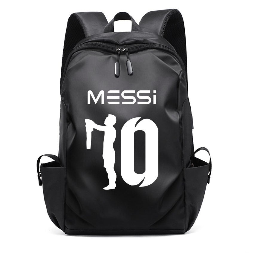 Mochila Escolar MESSI de Futebol para Meninos e Meninas, Mochila Unissex para Estudantes Universitários, Mochila para Notebook Feminina Masculina, Mochila para Adolescentes com Porta USB