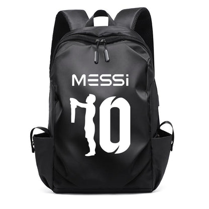 Mochila Escolar MESSI de Futebol para Meninos e Meninas, Mochila Unissex para Estudantes Universitários, Mochila para Notebook Feminina Masculina, Mochila para Adolescentes com Porta USB