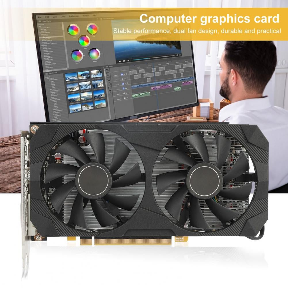 Nova Placa Gráfica RX580 Dual Cooling Fan 8GB GDDR5 256-Bit Placa de Vídeo para Desktop PC Mineração Jogos Acessórios de Computador