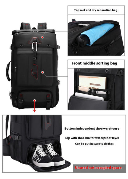 Mochila de Viagem Grande Capacidade 50L 70L Esportes Treino Fitness Bolsa Independente para Sapatos Bolsas para Laptop