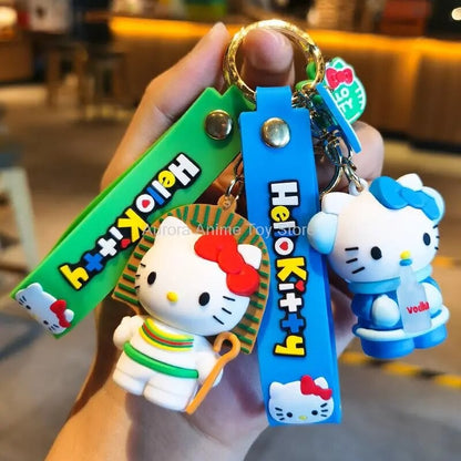 Sanrio Hello Kitty Keychain Kawaii Anime Cartoon Cinnamoroll Car Key Ring Dolls Pendant Backpack Ornaments Gifts for Friends