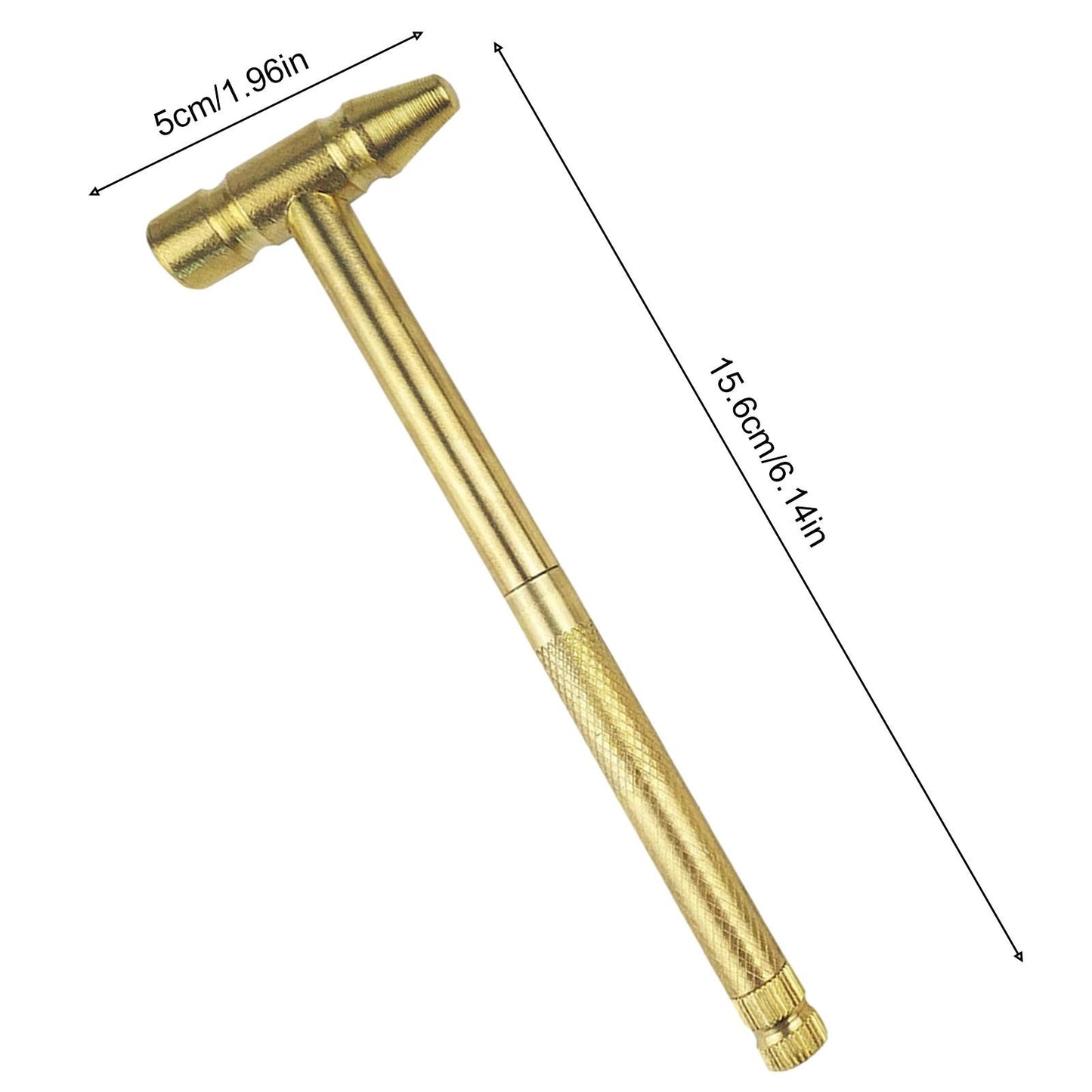 Martelo de Cobre Martelo Dourado Doméstico 6 em 1 Mini Martelo Multifuncional de Latão e Chave de Fenda Ferramentas Manuais Ideais para Relojoeiros Joalheiros