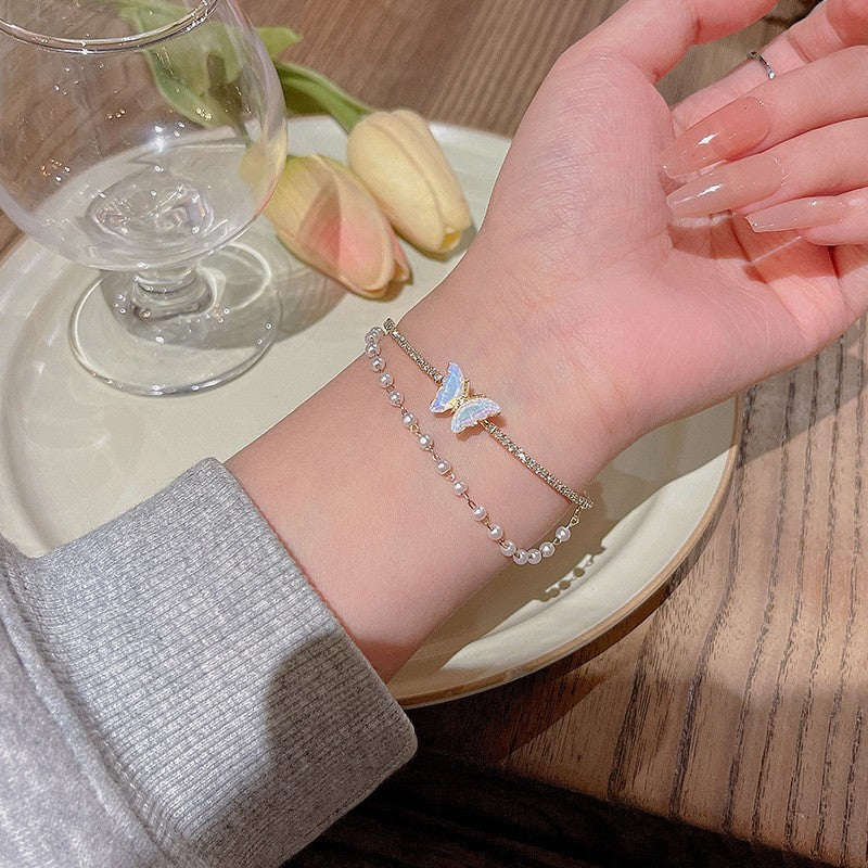 Pulseira de Tulipa de Opala Requintada com Zircônia para Mulheres Acessório Diário Personalizado da Moda Joias para Festas Presentes de Aniversário