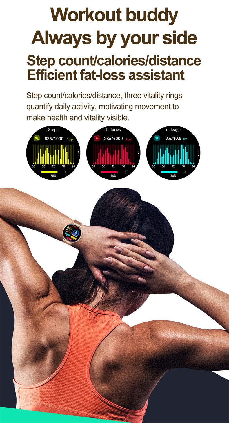 Women Smartwatch 1.32inch AMOLED Screen Call ECG Sport Watch Blood Pressure Micro physical examination AI dial Women Smart Watch