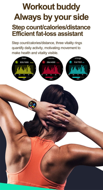 Women Smartwatch 1.32inch AMOLED Screen Call ECG Sport Watch Blood Pressure Micro physical examination AI dial Women Smart Watch