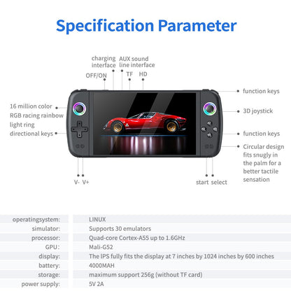 M27 Handheld Game Console 7.0' Big Screen 19000+ Games Portable Retro Video Game Console Simulators for Boys PS1 PSP ARC Gifts