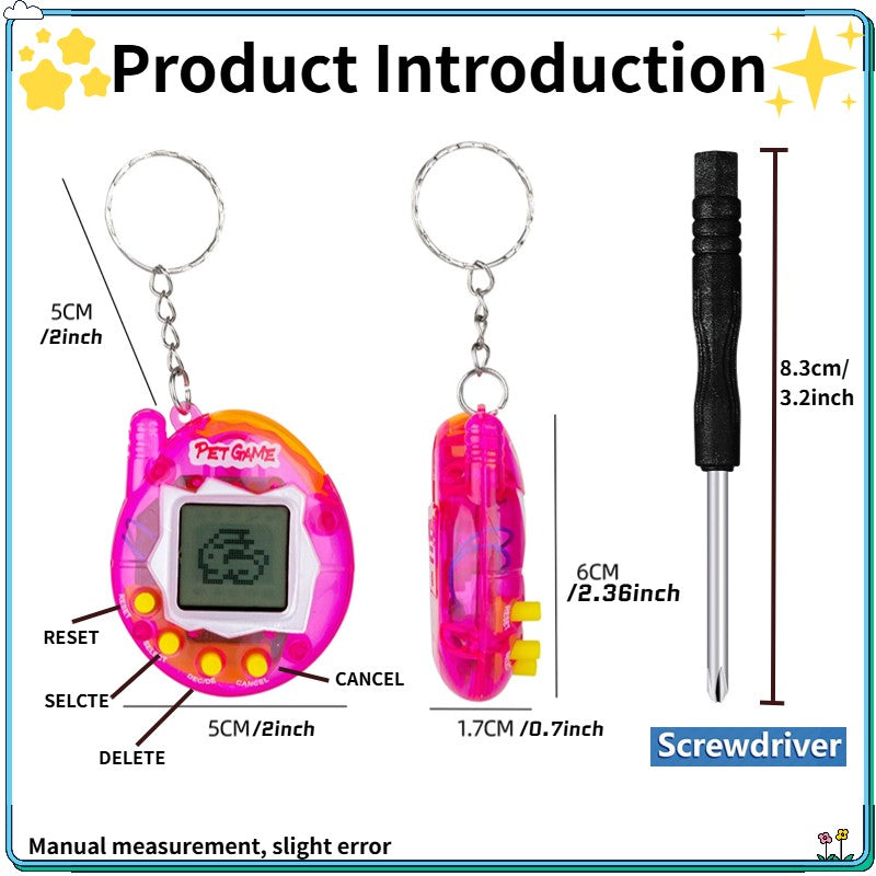 6-48PCS Virtual Pet Keychain Digital Pet Electronic Handheld Game Video Game Party Birthday Nostalgic 90s