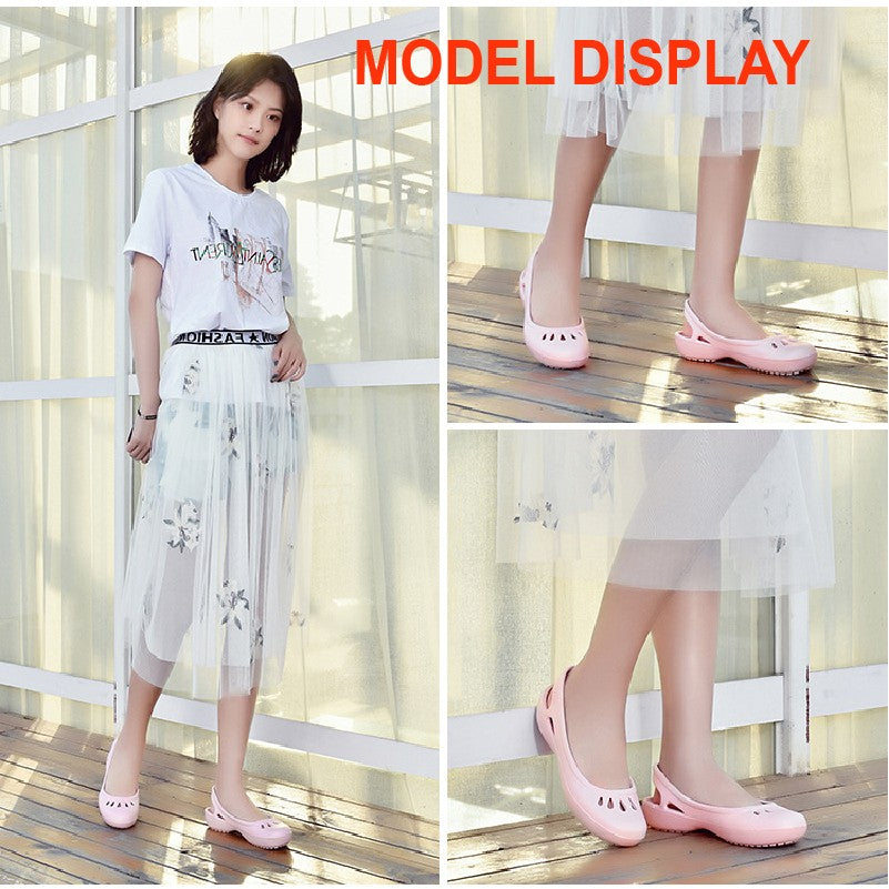 Certified Satihu Summer New Lightweight Anti Slip Hole Shoes  Clog For Women's Flat Bottom Sandals Nurse Outdoor Beach Jelly