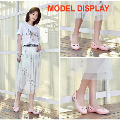 Certified Satihu Summer New Lightweight Anti Slip Hole Shoes  Clog For Women's Flat Bottom Sandals Nurse Outdoor Beach Jelly