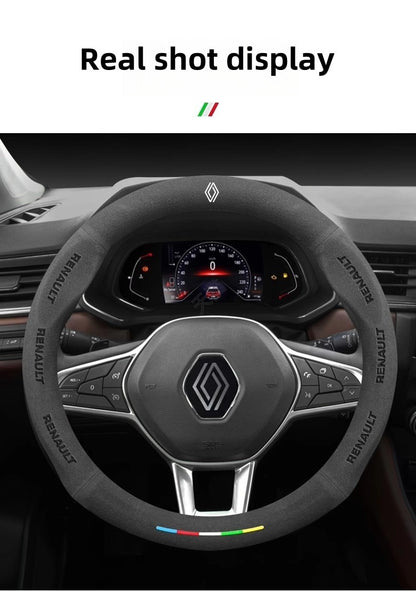Suede Car Steering Wheel Cover For Renault Scenic Clio Laguna 2 3 4 5 Kangoo Fluence Megane Trafic Talisman Twingo Kaptur Duster