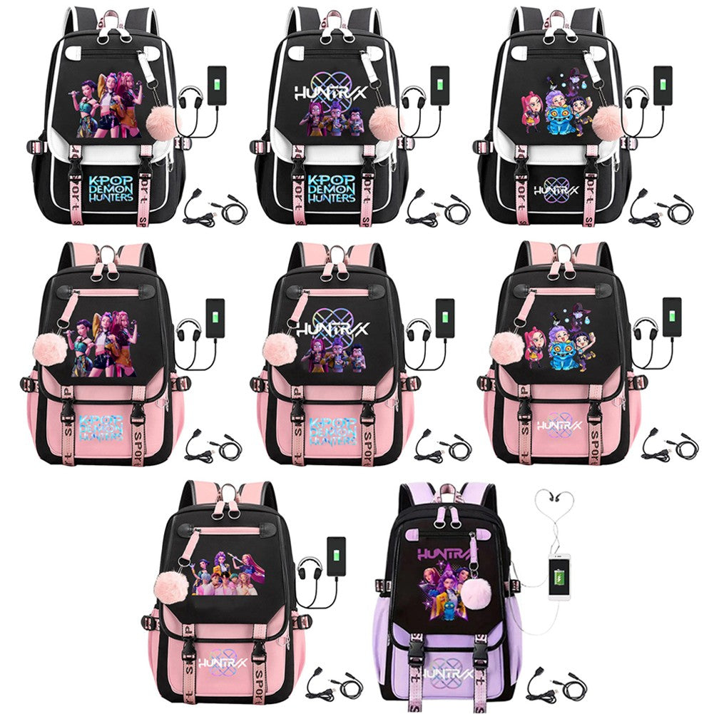 Mochila KPop Demon Hunters Mochila Demon Slayer Até 20L Durável Impermeável Mochila de Viagem Para Meninos Meninas Fãs Presente Periférico