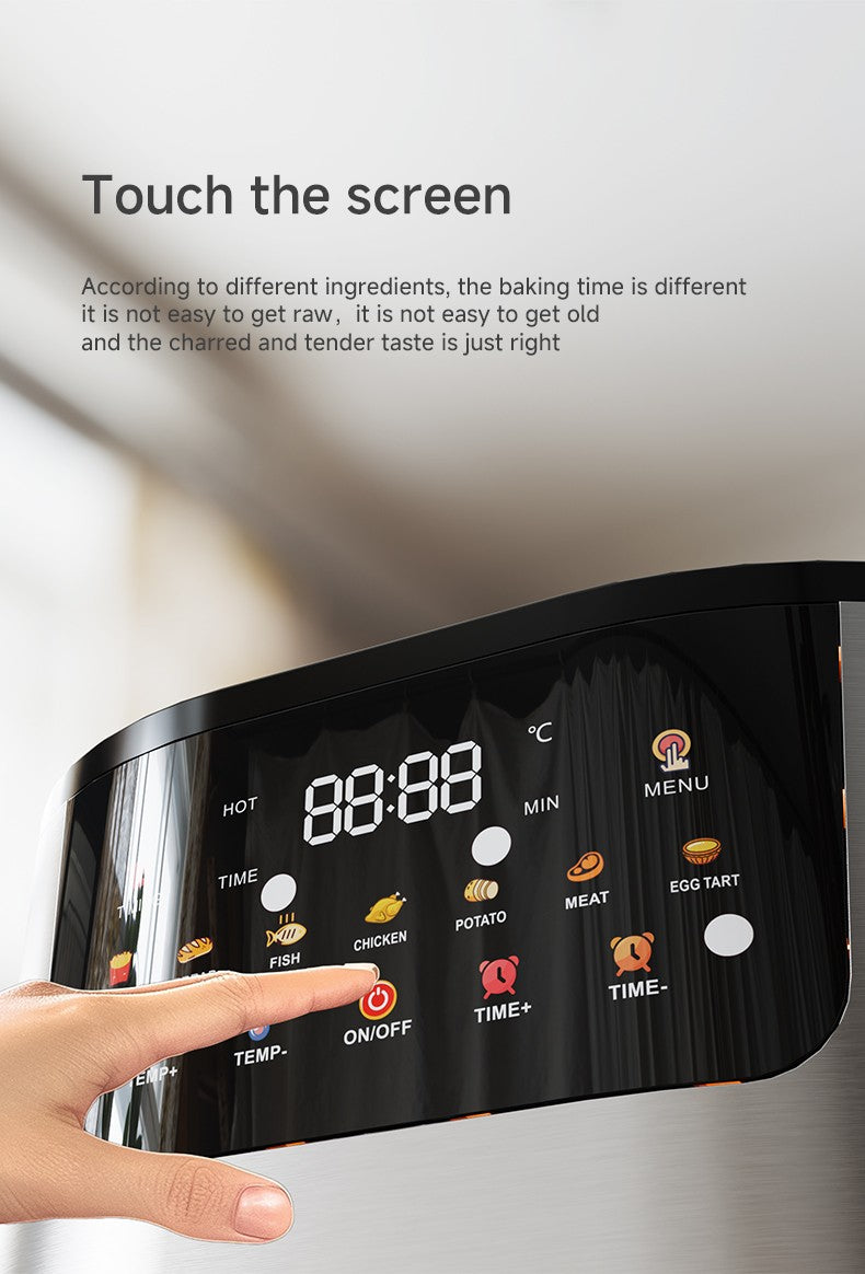 Large 15L Capacity Smart Home Appliances Stainless Steel French Air Fryer Machine Square-Shaped Visual Window Household