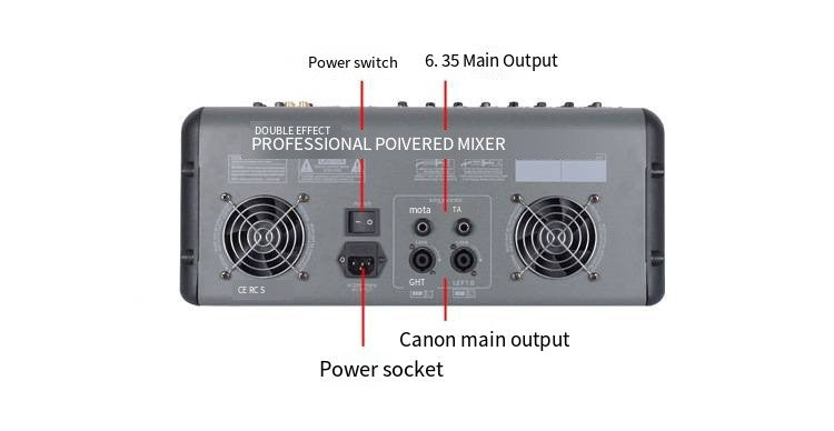 TITumnnl Mixer Digital Profissional de Áudio 18 Canais com Chip DSP Reverb de 99 Bits Bluetooth USB MP3 para Palco, Bar, Estúdio, DJ