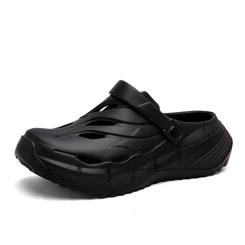 Men's summer casual anti-slip and wear-resistant hollow thick-soled flip-flops with a feeling of stepping on feces, EVA croats