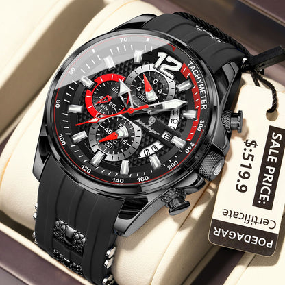 POEDAGAR Luxury Military Men Watch Calendar Chronograph Waterproof Luminous Man Wristwatch Fashion Silicone Quartz Men's Watches