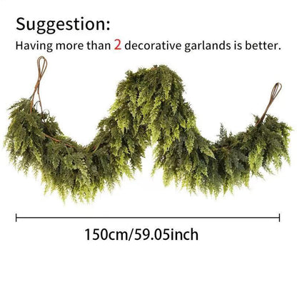Christmas Garlands Artificial Green Pine Decoration Artificial Garland for Wreath Fireplace Tree Mantel Porch Indoor Stairs