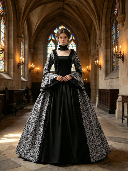 Cross border medieval Victorian retro elegant temperament versatile cosplay court dress fluffy dress cosplay Halloween performan