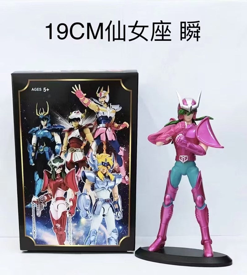 Anime Japonês Saint Seiya Figura Ikki de Fênix Hyoga Seiya Shiryu Boneco Colecionável em PVC Decoração 19cm