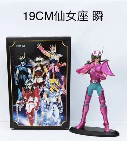 Anime Japonês Saint Seiya Figura Ikki de Fênix Hyoga Seiya Shiryu Boneco Colecionável em PVC Decoração 19cm