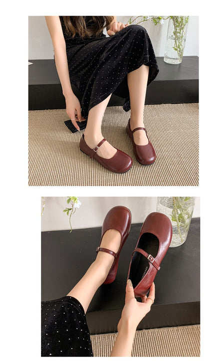 2025 New Elegant Comfortable and Versatile Woman Round Toe Lady Barefoot Flats Elegant Soft Sole Ballerina Party Mary Jane Shoes